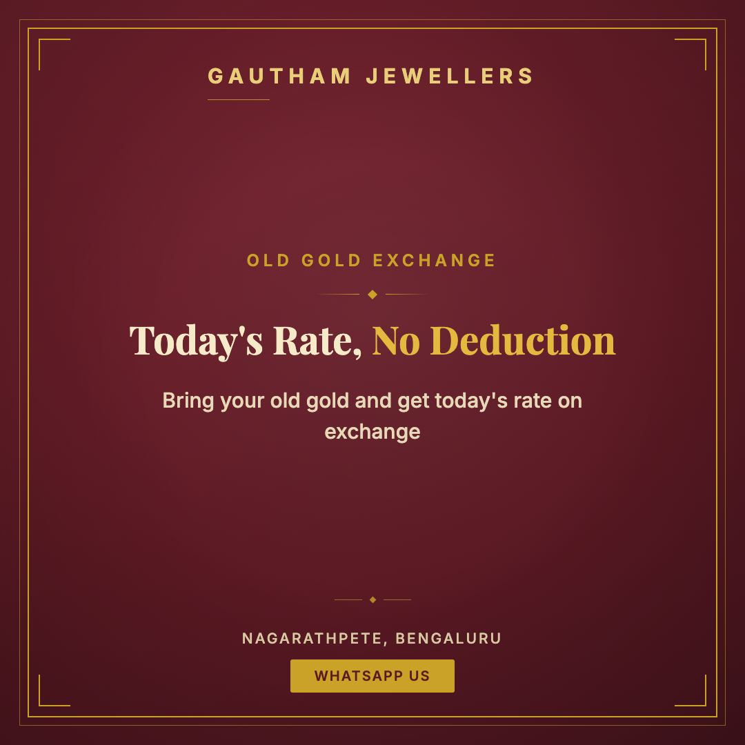 Old gold exchange poster: today's rate, no deduction on exchange